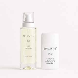 Epicutis Cleansing Essentials Set with Oil Cleanser and Enzyme Exfoliating Powder.